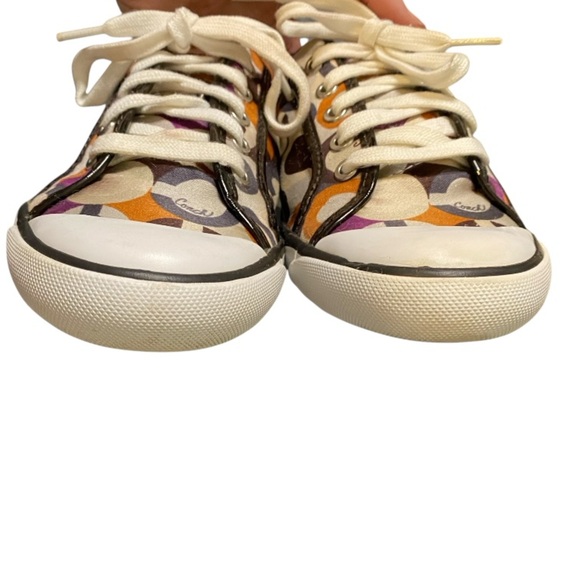 Coach Vibrant Patterned Sneakers with Orange and Purple - Picture 3 of 9